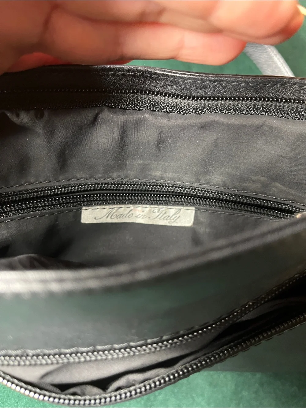 Leather Venice Made In Italy Crossbody Messenger Bag Black